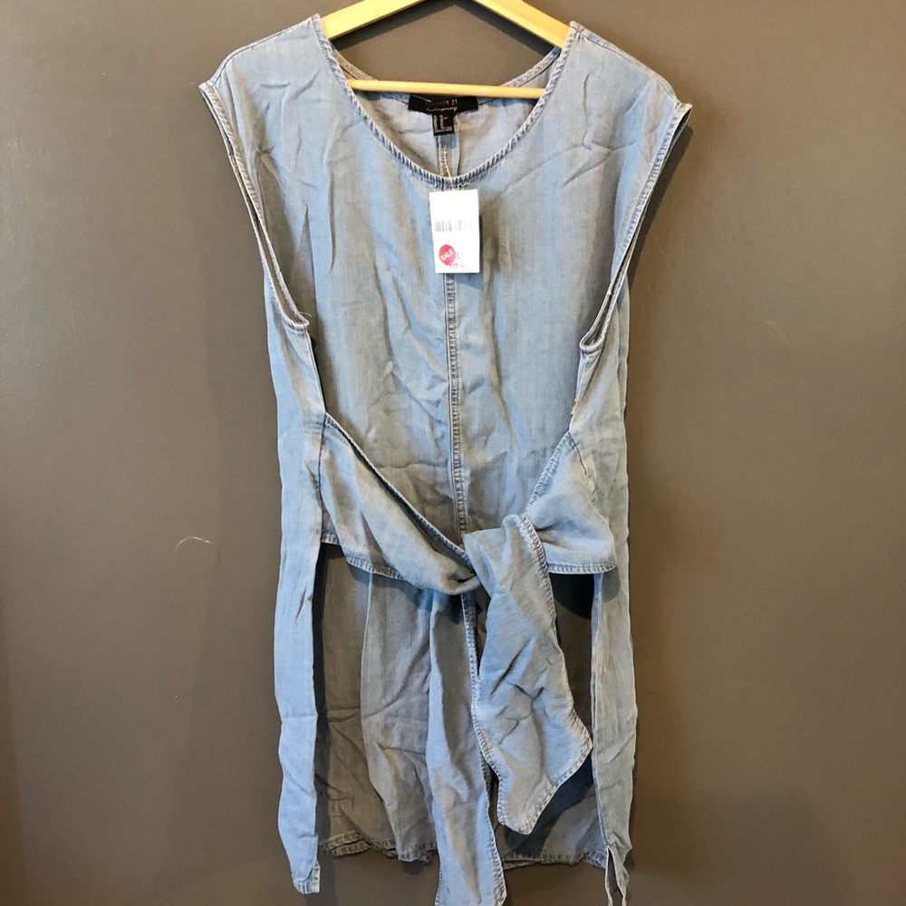 Denim Tie Front Dress